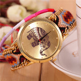 New Brand Handmade Braided Elephant Friendship Bracelet Watch GENEVA Watch Ladies Quarzt Watches