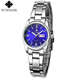 New Brand Relogio Feminino Date Day Clock Female Stainless Steel Watch Ladies Fashion Casual Watch Quartz Wrist Women Watches