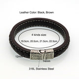 New Brand Vintage Men Bracelets & Bangles Punk Handmade 12mm Wide Cuff Leather Bracelet Woven Wristband Bangles For Men Jewelry