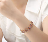 New CZ Bracelet for Women Multi-Color Prong Setting Swiss Zircon Best Gift for Anniversary