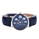 New Design Women watches Lunar Eclipse Pattern PU Leather band clock Analog Quartz Wrist Watch relogios feminino hour