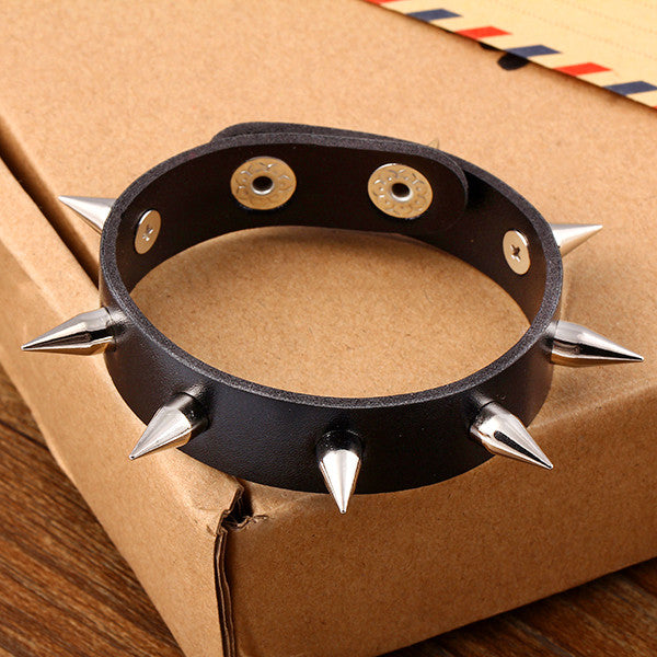 New Design hot Fashion Personality Hip-hop hippie punk rock Rivets Men Leather Bracelet jewelry