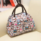 New Fashion Cartoon Lady Women Handbags lunch box bag Character Animal prints Candy color bags Polyester