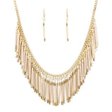 New Fashion Charm Jewelry Set Pendant Chain Resin Tassel Choker Statement Bib Necklace Earrings