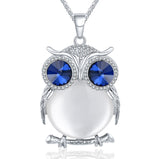 New Fashion Charms Crystal Owl Necklace Rhinestone Gem Cubic Zircon Diamond Long Chain Necklaces&Pendants Women Jewelry