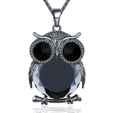 New Fashion Charms Crystal Owl Necklace Rhinestone Gem Cubic Zircon Diamond Long Chain Necklaces&Pendants Women Jewelry