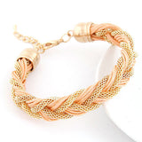 New Fashion Charms Punk Bracelet Vintage Woven Metal Winding Braided Rope Bracelet Women Fine Jewelry