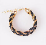 New Fashion Charms Punk Bracelet Vintage Woven Metal Winding Braided Rope Bracelet Women Fine Jewelry
