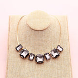 New Fashion High Quality Glass Crystal Simple Colorful Gems necklace Statement Necklaces Fashion Jewelry Women