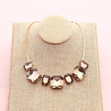 New Fashion High Quality Glass Crystal Simple Colorful Gems necklace Statement Necklaces Fashion Jewelry Women