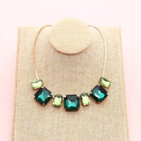 New Fashion High Quality Glass Crystal Simple Colorful Gems necklace Statement Necklaces Fashion Jewelry Women