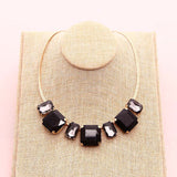 New Fashion High Quality Glass Crystal Simple Colorful Gems necklace Statement Necklaces Fashion Jewelry Women