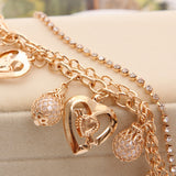 New Fashion Jewelry Gold Chain Jewelry Heart Pendant Multilayer bracelet factory price wholesales bracelets & bangles