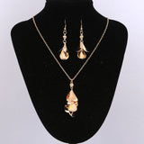 New Fashion Leaves Hook Hollow Drop Earrings Statement Necklace High Quality Jewelry Sets for Woman Wedding Jewelry Set