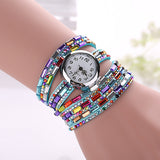 New Fashion Luxury Gemstone Leather Wristwatches Casual Women Dress Quartz Watch Reloj Mujer Hot relogio feminino