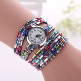 New Fashion Luxury Gemstone Leather Wristwatches Casual Women Dress Quartz Watch Reloj Mujer Hot relogio feminino