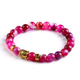 New Fashion Men's Bracelet Gold Silver Buddha skull Elastic Black Color Beaded Tibet Charm Lucky bracelets for women 