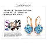 New Fashion Round Earrings Stud 18K Rose Gold Plated With Austrian Crystals Women Earrings