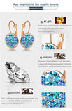 New Fashion Round Earrings Stud 18K Rose Gold Plated With Austrian Crystals Women Earrings