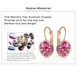 New Fashion Round Earrings Stud 18K Rose Gold Plated With Austrian Crystals Women Earrings