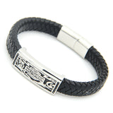 New Fashion Stainless Steel Popular Charm Leather Bracelets & Bangles Braided Rope Wristband men bracelet jewelry