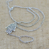 New Fashion Sterling Silver Hamsa Fatima Bracelet Finger Bangle Slave Chain in jewelry