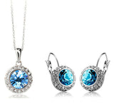 New Fashion Wedding Crystal Jewelry Sets Vintage Moon River Rhinestone Top Quality Necklace Earrings for Women