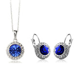 New Fashion Wedding Crystal Jewelry Sets Vintage Moon River Rhinestone Top Quality Necklace Earrings for Women
