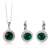 New Fashion Wedding Crystal Jewelry Sets Vintage Moon River Rhinestone Top Quality Necklace Earrings for Women