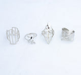 New Fashion jewelry Wholesale hollow tree leaf Geometric finger ring set 1set=4pieces gift for Valentine's Day