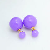 New Fashion jewelry double side 16MM pearl stud gift for women girl mix color
