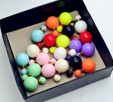 New Fashion jewelry double side 16MM pearl stud gift for women girl mix color