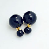 New Fashion jewelry double side 16MM pearl stud gift for women girl mix color