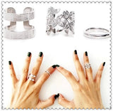 New Fashion jewelry hollow flower finger ring set for women girl lovers' gift wholesale 1set=3pcs