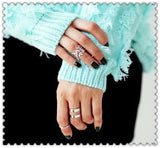 New Fashion jewelry hollow flower finger ring set for women girl lovers' gift wholesale 1set=3pcs
