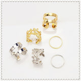 New Fashion jewelry hollow flower finger ring set for women girl lovers' gift wholesale 1set=3pcs