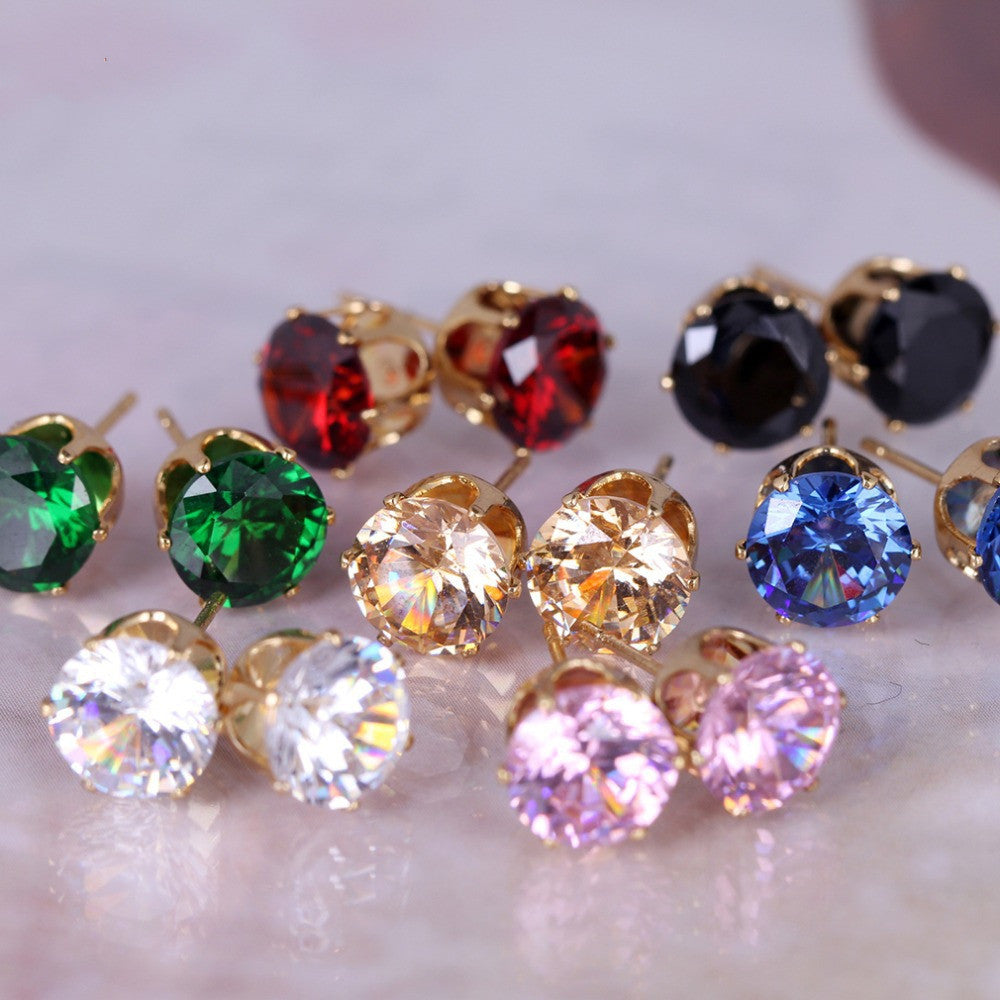New Fashion round favorite design 18 K gold plated stud earring for women-6pair/set