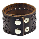 New Genuine Men Leather Bracelets Brand Fashion Punk Wide Cuff Bracelets & Bangle for Women Men Jewelry Accessory Summer Style 