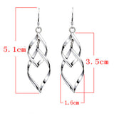 New Hot Fashion Hollow Metal Flower Plating Silver Leaf Drop Earrings Jewelry Multilayer Tassel long Earrings 