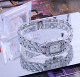 New Hot Fashion Women Bracelet Bangle Wave Rhinestone Crystal Wrist Watches Ladies Luxury Casual watches