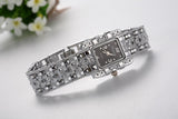 New Hot Fashion Women Bracelet Bangle Wave Rhinestone Crystal Wrist Watches Ladies Luxury Casual watches