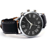 New Luxury Mens Quartz Watches Faux Leather Band Designer Wrist Watch Men Black Leather Band Men Watches Casual Watches