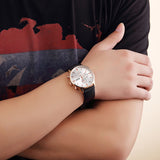 Military Watch Relogio Masculino Men Top Brand MEGIR Genuine Leather Strap Men Watches Chronograph 6 Hands Auto Function Watches