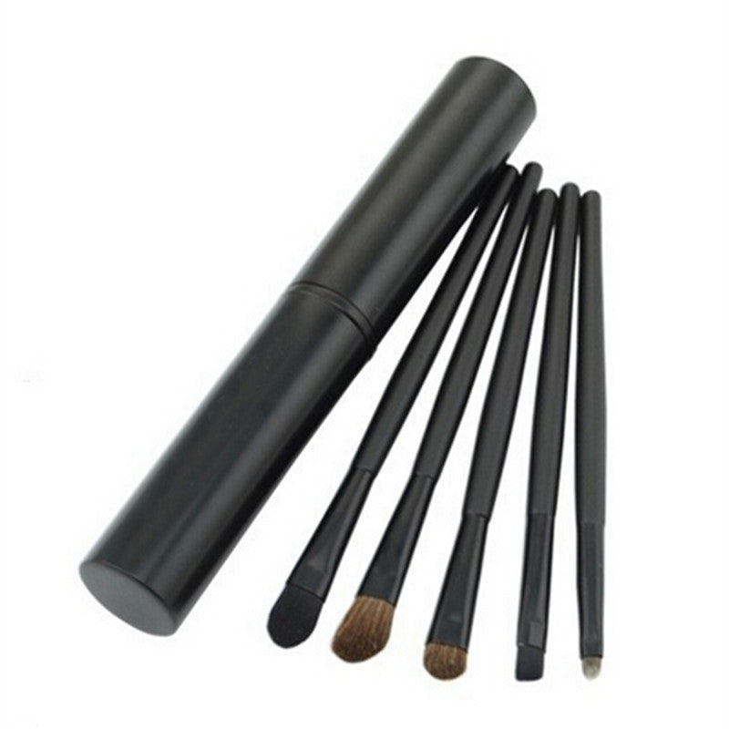 New Professional Pony Hair Eyeshadow Brushes Set & Kits 5pcs Black 5 pcs Makeup Brushes For Eye Makeup Tool Kit + Round Tube