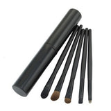 New Professional Pony Hair Eyeshadow Brushes Set & Kits 5pcs Black 5 pcs Makeup Brushes For Eye Makeup Tool Kit + Round Tube