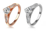 New Ring 18K Rose Gold/Platinum Plate Inlay Austrian Crystals Women Rings