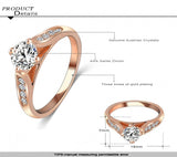 New Ring 18K Rose Gold/Platinum Plate Inlay Austrian Crystals Women Rings