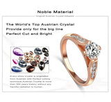 New Ring 18K Rose Gold/Platinum Plate Inlay Austrian Crystals Women Rings