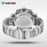 Luxury WEIDE Brand Men Military Sports Watches Men's Quartz LED Digital Hour Clock Male Full Steel Wrist Watch