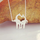 New fashion jewelry chain link double Giraffe pendant necklace for women girl nice gift